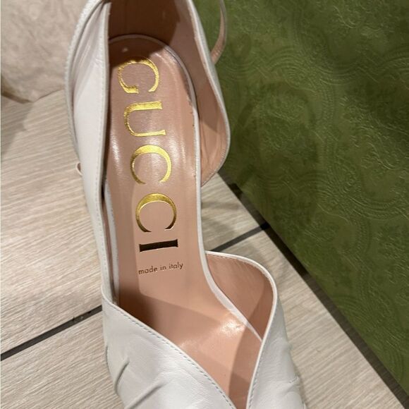 New with box Gucci Rose Peep Toe heels size 39.5 - Picture 2 of 9